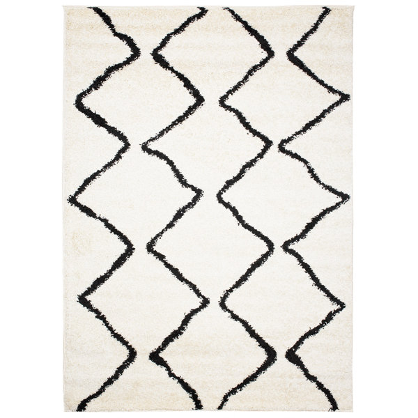 Gracie Oaks Joulon Flatweave Grey/Black Rug Wayfair.co.uk